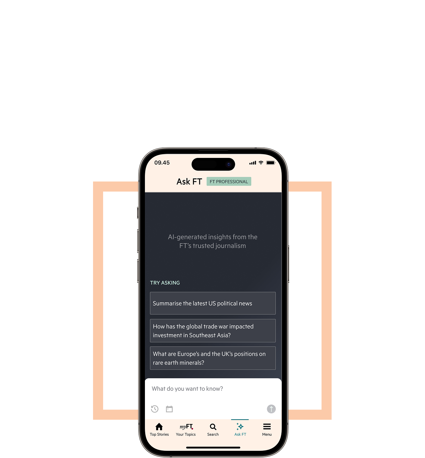 An image showing a teaser for ask FT feature